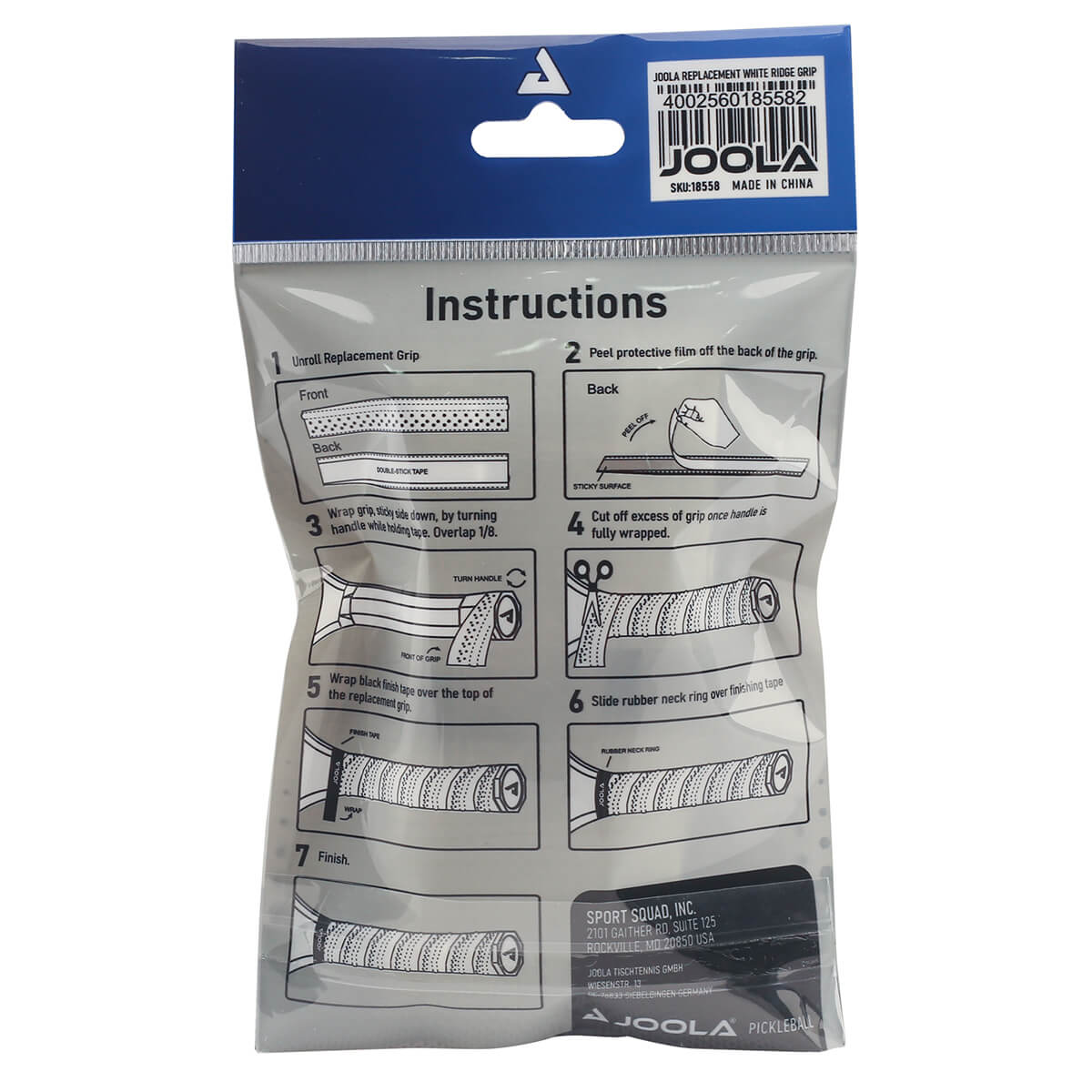 JOOLA Replacement White Ridge Grip